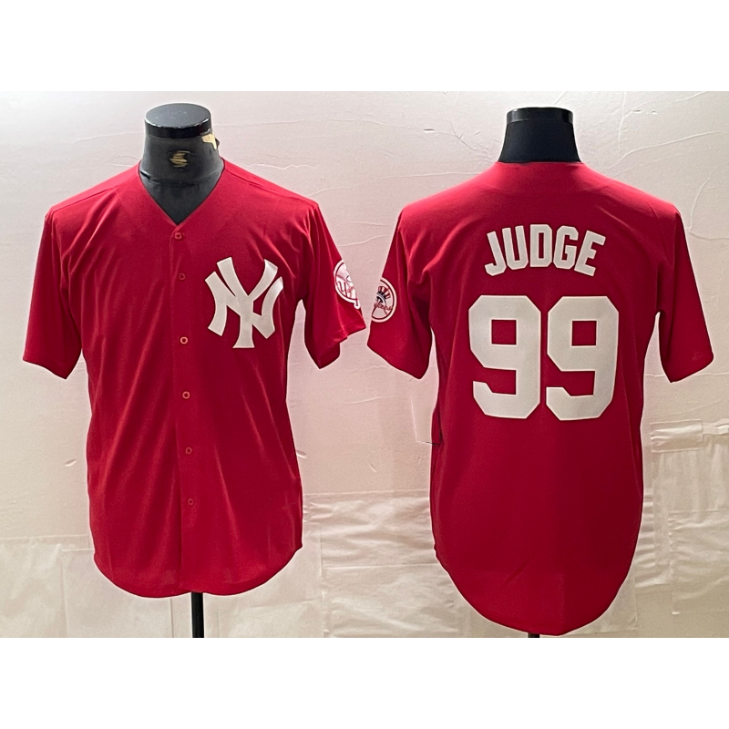 Boles  New York Yankees #99 Aaron Judge Red  Fashion Cool Base Jersey