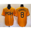 Boles  Pittsburgh Pirates #8 Willie Stargell Number Gold  2023 City Connect Stitched Jersey