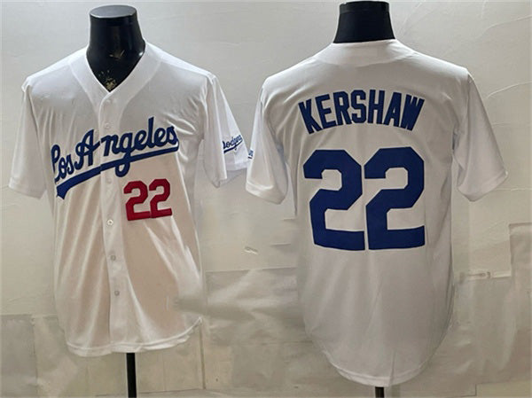 Boles Los Angeles Dodgers #22 Clayton Kershaw White  Alternate Stadium Stitched Jersey