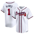 Boles Atlanta Braves #1 Ozzie Albies White  Home Limited Player Jersey
