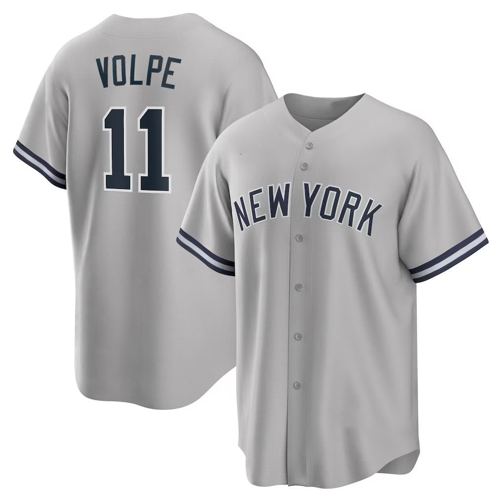 Boles  New York Yankees #11 Anthony Volpe Gray  Road Replica Jersey