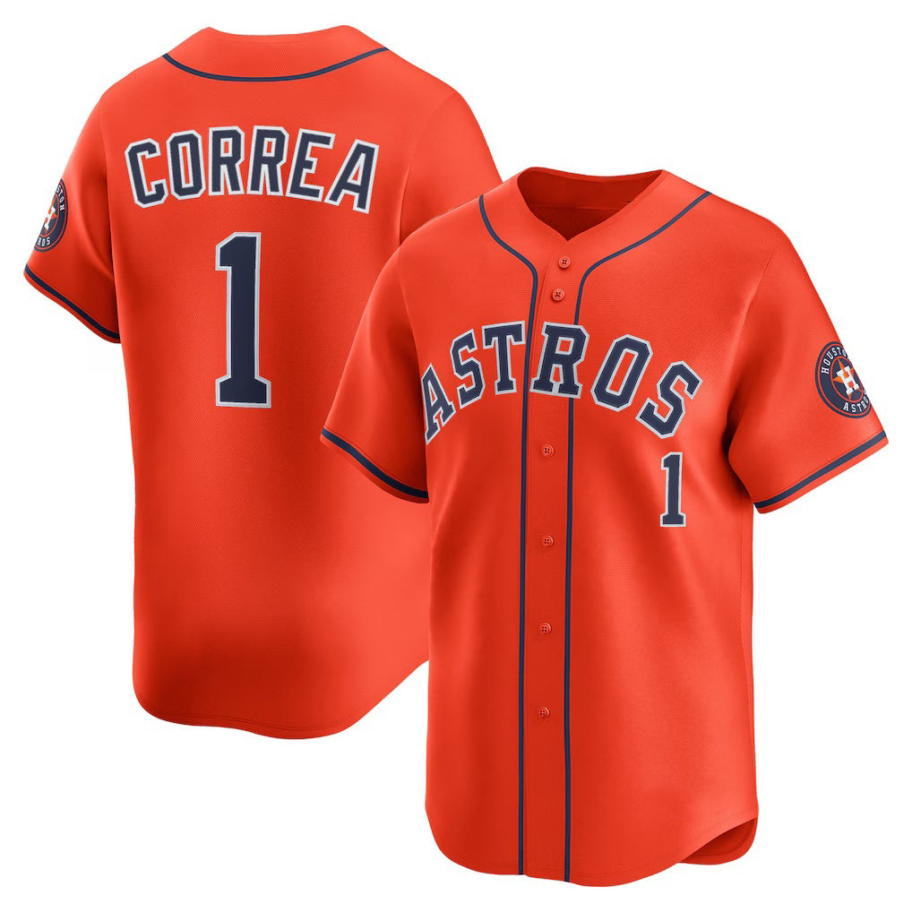 Boles Houston Astros #1 Carlos Correa Orange  Alternate Limited Player Jersey
