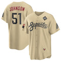 Boles  Arizona Diamondbacks #51 Randy Johnson Gold  2023 World Series City Connect Cool Base Stitched Jersey
