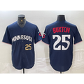 Boles  Minnesota Twins #25 Byron Buxton Number 2023 Navy Blue  Cool Base Stitched Jerseys