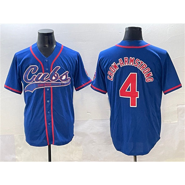 Boles  Chicago Cubs #4 Pete Crow-Armstrong Royal  Cool Base Stitched Jersey