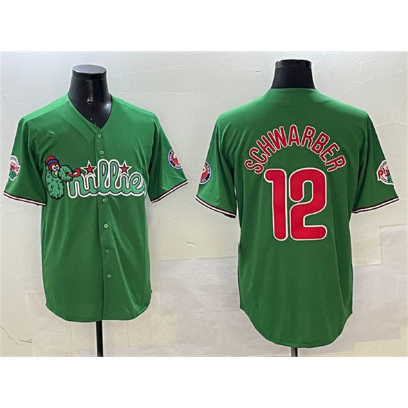 Boles  Philadelphia Phillies #12 Kyle Schwarber Green  Phanatic Limited Stitched Jersey