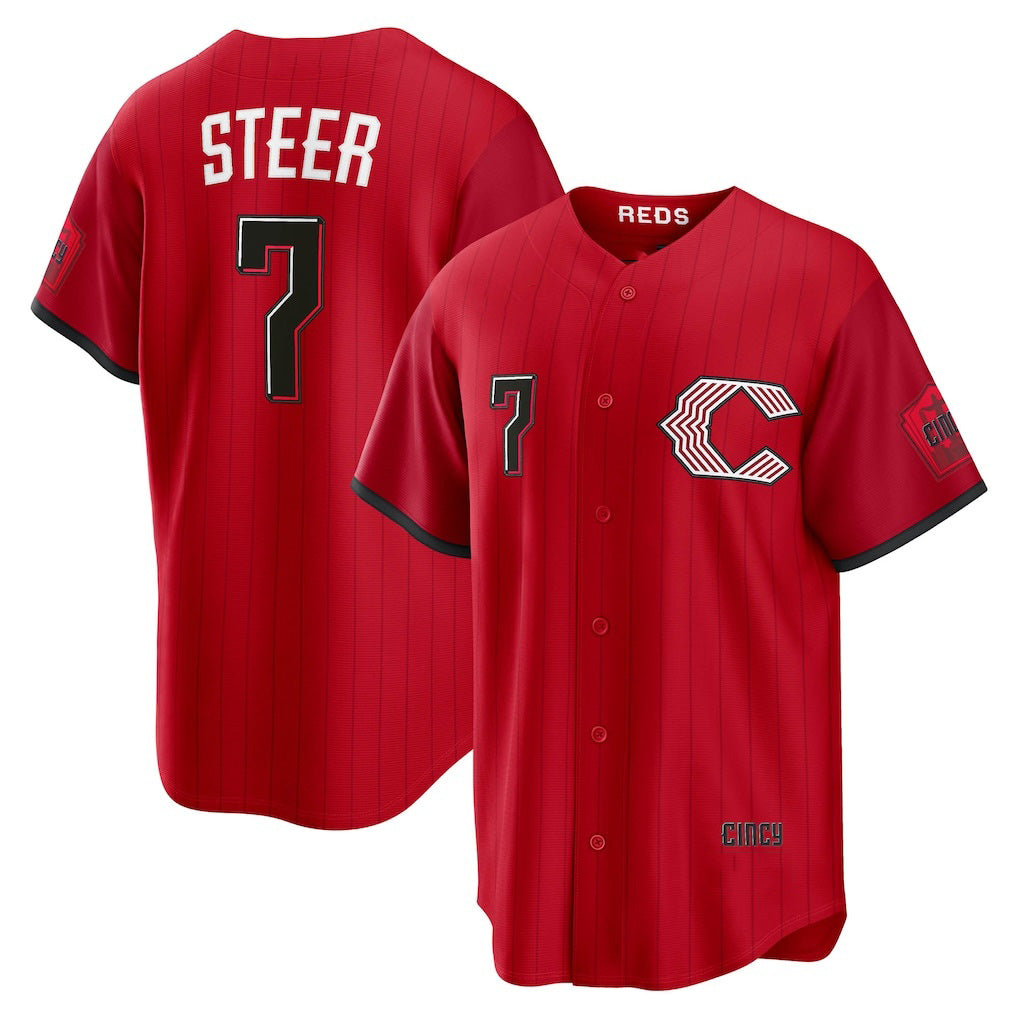 Boles Cincinnati Reds #7 Spencer Steer Red  2026 City Connect Stadium Jersey