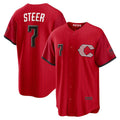 Boles Cincinnati Reds #7 Spencer Steer Red  2026 City Connect Stadium Jersey