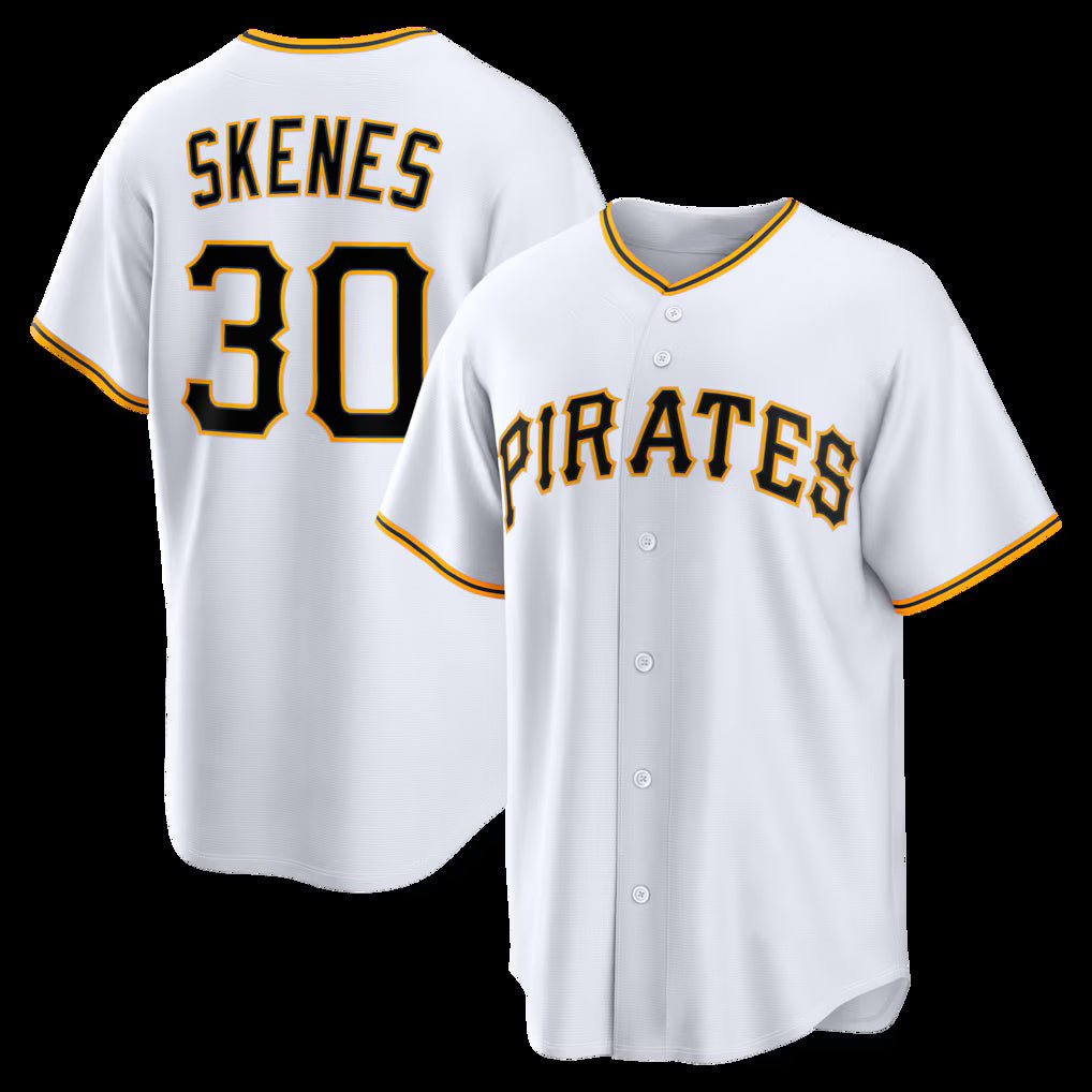 Boles  Pittsburgh Pirates #30 Paul Skenes White  Home Replica Jersey