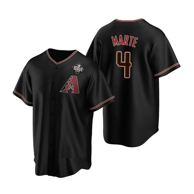 Boles  Arizona Diamondbacks #4 Ketel Marte Black  2023 World Series Cool Base Stitched Jersey