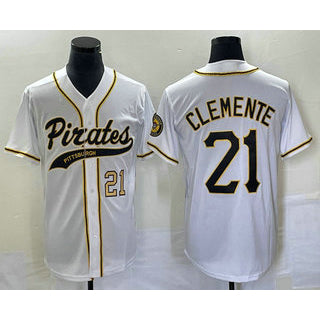 Boles  Pittsburgh Pirates #21 Roberto Clemente Number White  Cool Base Stitched Jersey