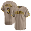 Boles  San Diego Padres #3 Jackson Merrill Tan  2024 Alternate Limited Stitched Jersey