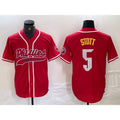 Boles  Philadelphia Phillies #5 Bryson Stott Red  Cool Base Stitched Jersey