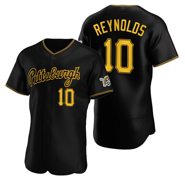 Boles  Pittsburgh Pirates #10 Bryan Reynolds Black  Alternate 2nd Pittsburgh Flex Base Jersey