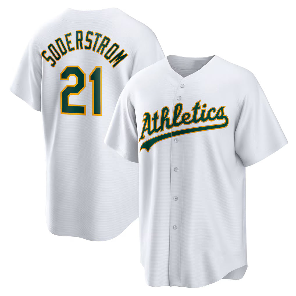 Boles  Oakland Athletics  #21 Tyler Soderstrom White  Home Replica Jersey
