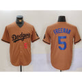 Boles Los Angeles Dodgers #5 Freddie Freeman Number Olive  Cool Base Limited Stitched Jersey 2