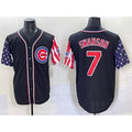 Boles  Chicago Cubs #7 Dansby Swanson Black  2025 Independence Day Vapor Premier Limited Stitched Jersey