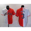 Boles Houston Astros #3 Jeremy Pena Number White Orange  Split Stitched Jersey