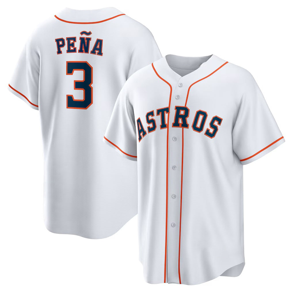Boles Houston Astros #3 Jeremy Pe?a White  Home Replica Jersey