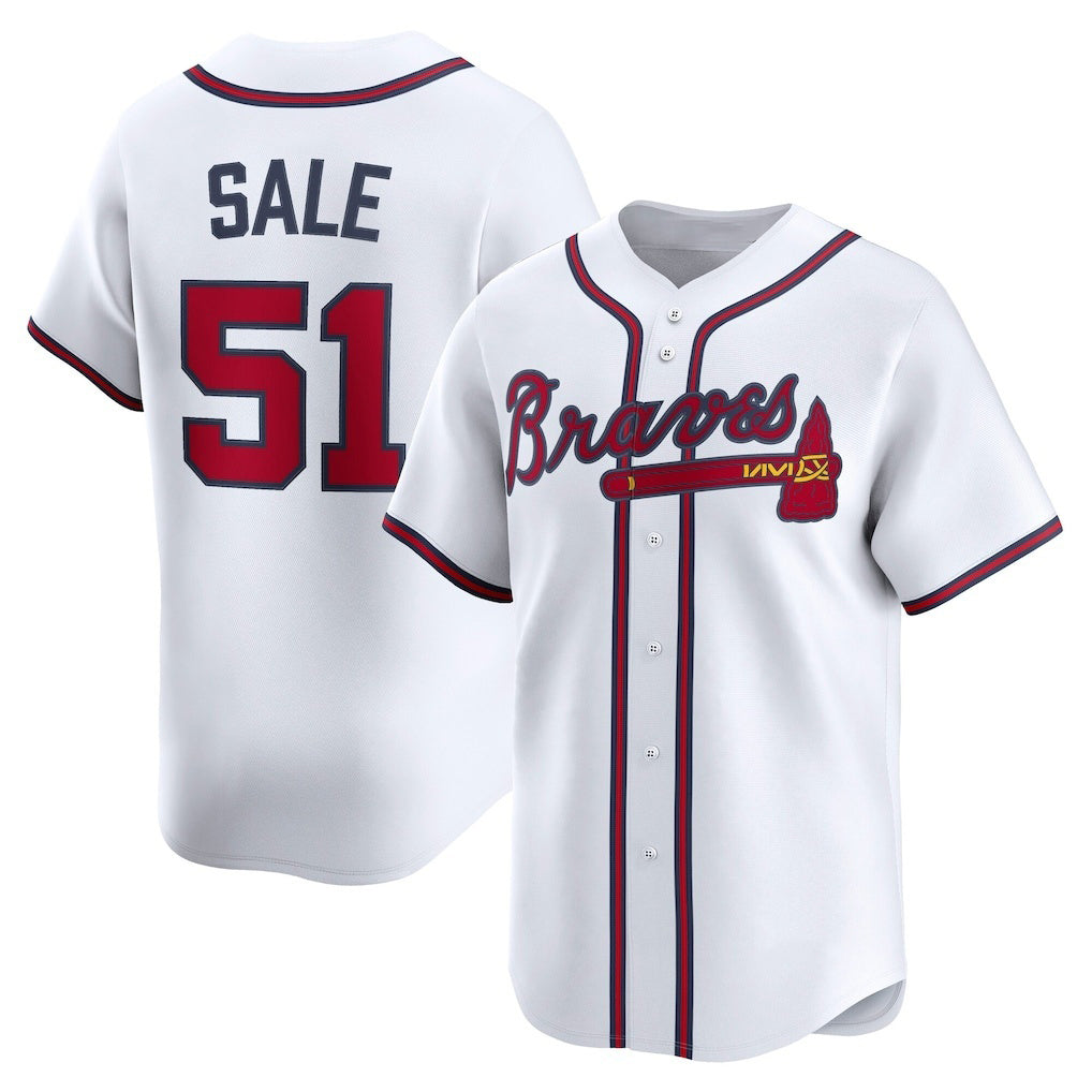 Boles Atlanta Braves #51 Chris Sale White  Home Limited Player Jersey