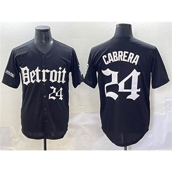Boles Detroit Tigers #24 Miguel Cabrera Black  'Motor Gothic Edition' Vapor Premier Limited Stitched Jersey