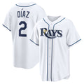 Boles Tampa Bay Rays #2 Yandy D¨ªaz White  Home Replica Jersey