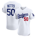 Boles Los Angeles Dodgers #50 Mookie Betts White  Home Elite Player Jersey