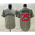 Boles  Minnesota Twins #25 Byron Buxton 2023 Grey  Home Team Cool Base Stitched Jersey