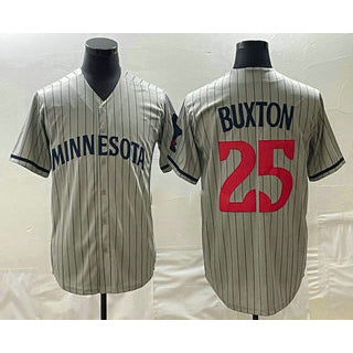 Boles  Minnesota Twins #25 Byron Buxton 2023 Grey  Home Team Cool Base Stitched Jersey
