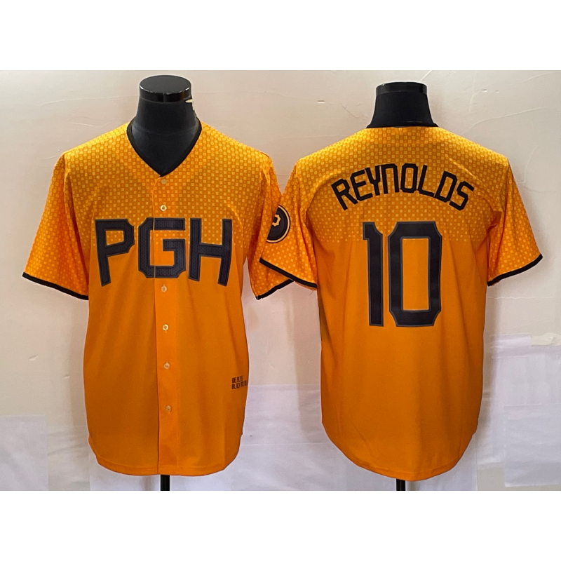 Boles  Pittsburgh Pirates #10 Bryan Reynolds Gold  2023 City Connect Stitched Jersey