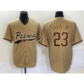 Boles  San Diego Padres #23 Fernando Tatis Jr Tan  NEW 2023 Cool Base Stitched Jersey