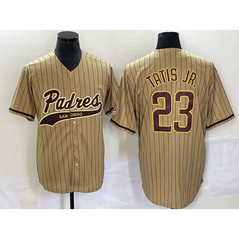 Boles  San Diego Padres #23 Fernando Tatis Jr Tan  NEW 2023 Cool Base Stitched Jersey