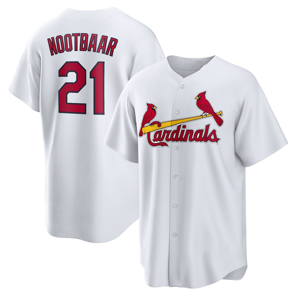 Boles St. Louis Cardinals #21 Lars Nootbaar White  Home Replica Jersey