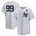 Boles  New York Yankees #99 Aaron Judge White  2024 World Series Cool Base Stitched Jersey