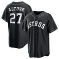 Boles Houston Astros #27 Jose Altuve Black  Lights Out Limited Stitched Jersey
