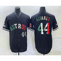 Boles Houston Astros #44 Yordan Alvarez Number Mexico Black  Cool Base Stitched Jersey