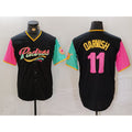 Boles  San Diego Padres #11 Yu Darvish Black  Fashion Jersey