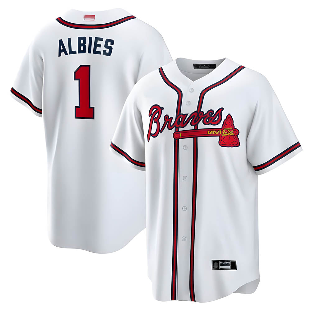 Boles A.Braves #1 Ozzie Albies Player White Alternate Stitched Jerseys