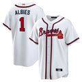 Boles A.Braves #1 Ozzie Albies Player White Alternate Stitched Jerseys