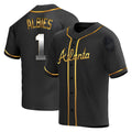 Boles A.Braves #1 Ozzie Albies Player Gold Replica Black en Alternate Stitched Jerseys