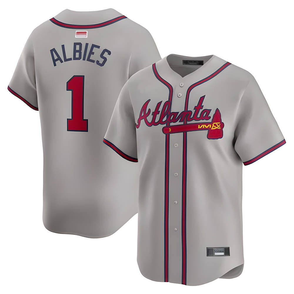 Boles A.Braves #1 Ozzie Albies Player Gray Vapor Premier City Connect Premium Stitched Jerseys