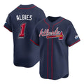 Boles A.Braves #1 Ozzie Albies Player Navy Limited 2025 Speedway Classic Alternate Stitched Jerseys
