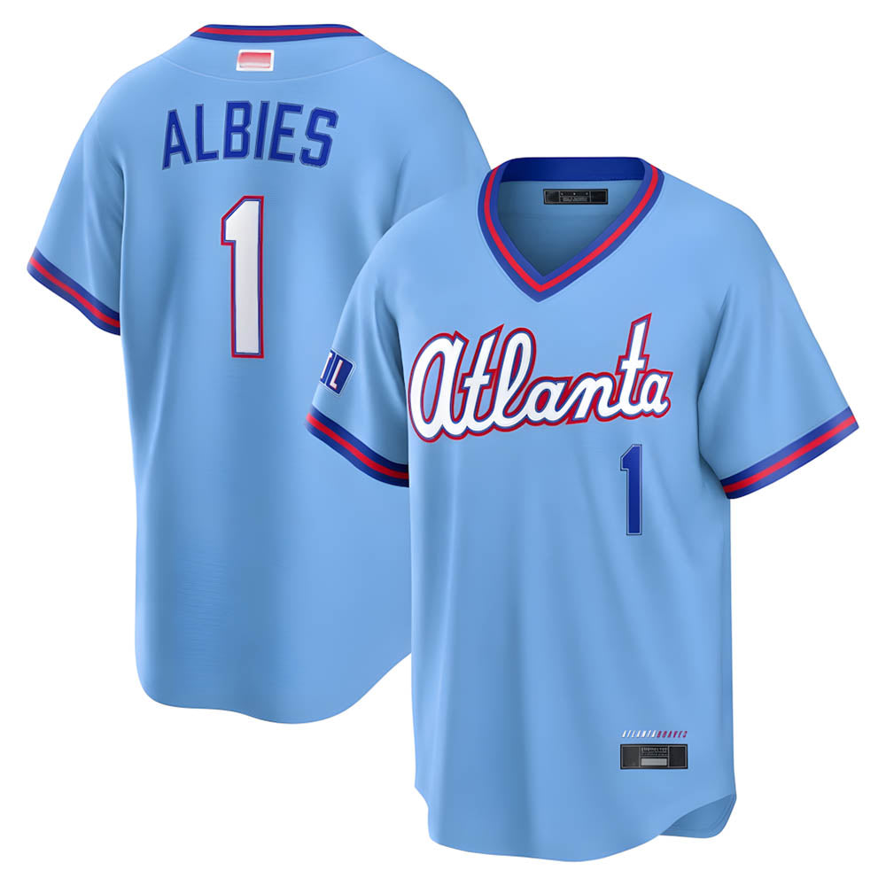 Boles A.Braves #1 Ozzie Albies Player Powder Blue 2026 City Connect T shirt Stitched Jerseys