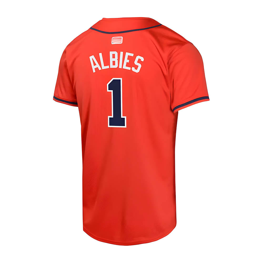 Boles A.Braves #1 Ozzie Albies Player Red Limited Stitched Jerseys