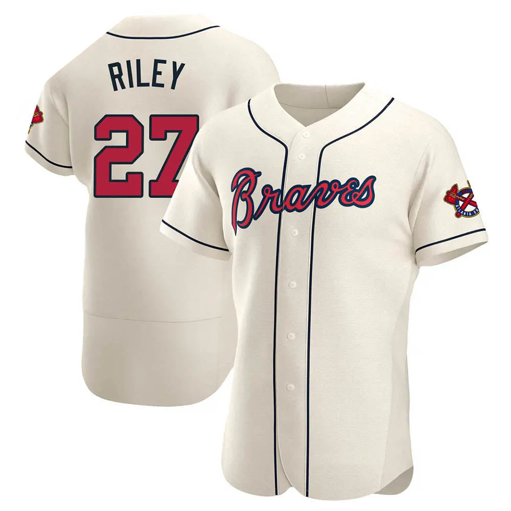 Boles A.Braves #27 Austin Riley Player Cream Authentic Alternate Stitched Jerseys