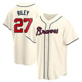 Boles A.Braves #27 Austin Riley Player Cream Replica Alternate Stitched Jerseys
