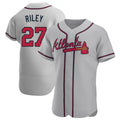 Boles A.Braves #27 Austin Riley Player Gray Authentic Road Stitched Jerseys