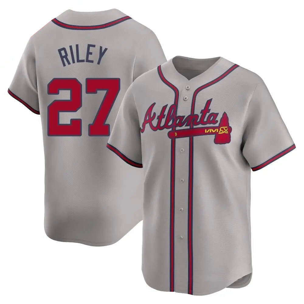 Boles A.Braves #27 Austin Riley Player Gray Limited Away Stitched Jerseys