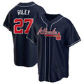 Boles A.Braves #27 Austin Riley Player Navy Replica Alternate Stitched Jerseys