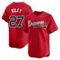 Boles A.Braves #27 Austin Riley Player Red Limited Alternate Stitched Jerseys